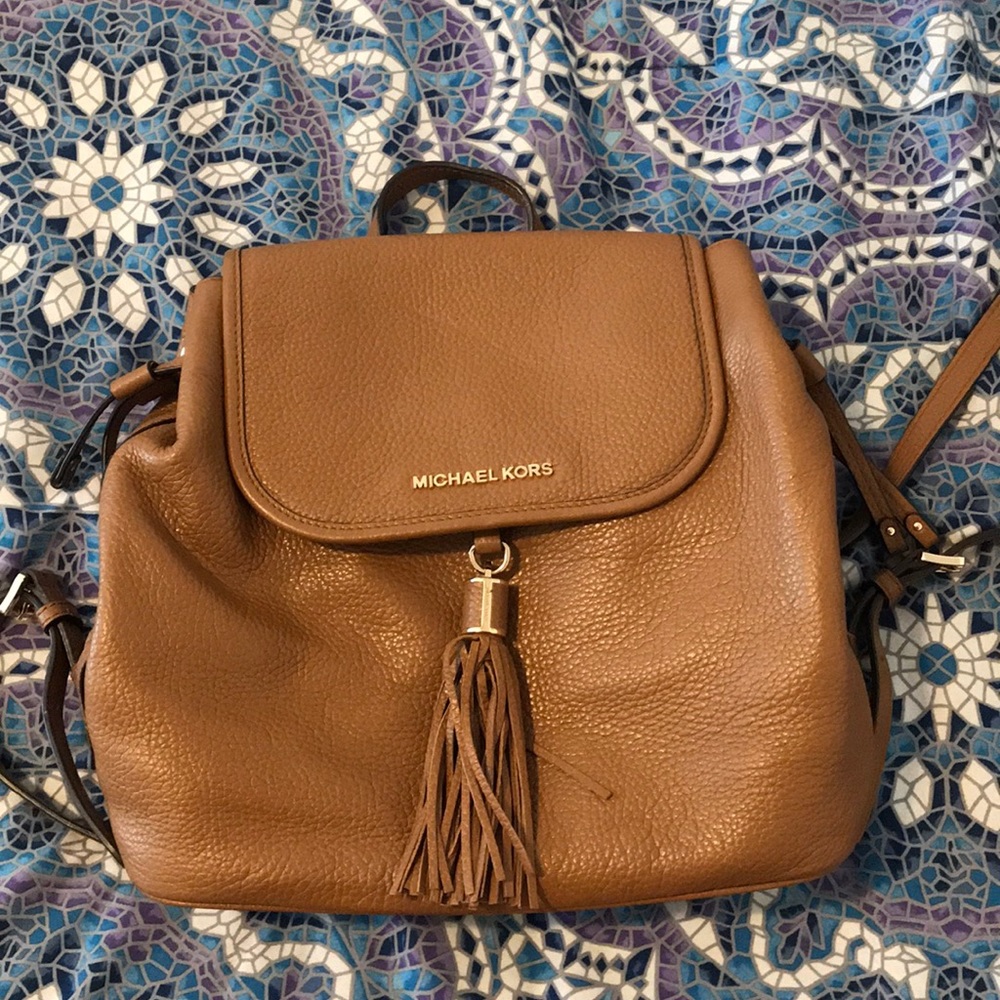 Camel Leather MK Backpack